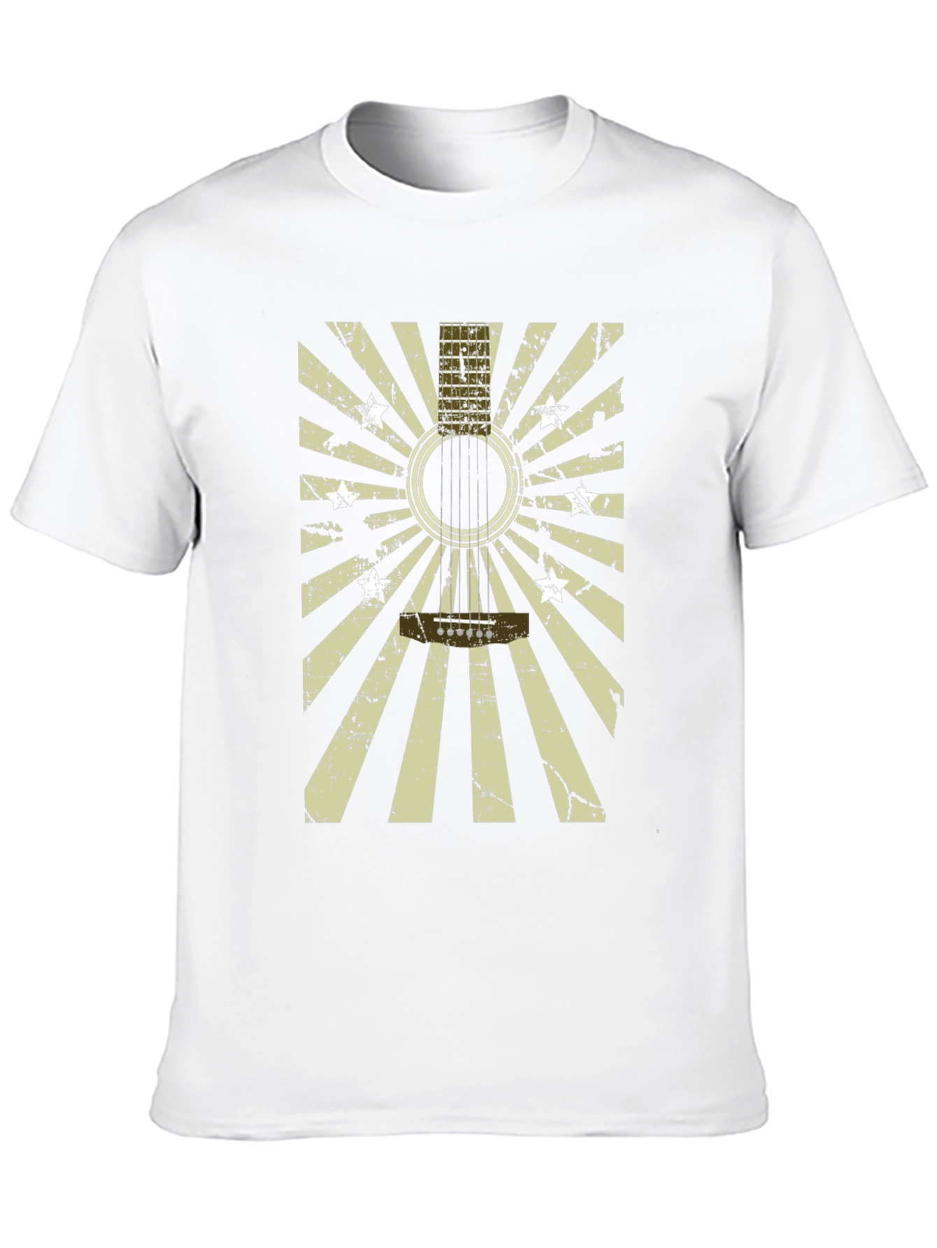 Guitar Burst Graphic T-Shirt - Distressed Design