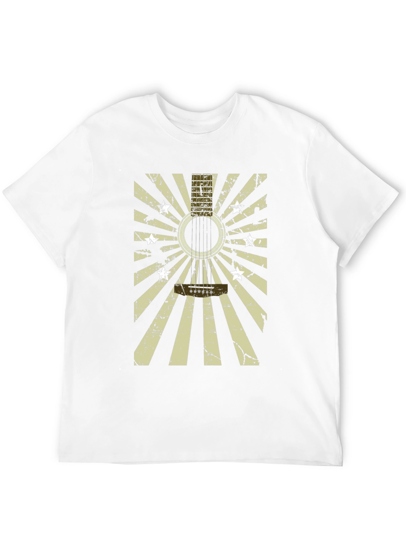 Guitar Burst Graphic T-Shirt - Distressed Design