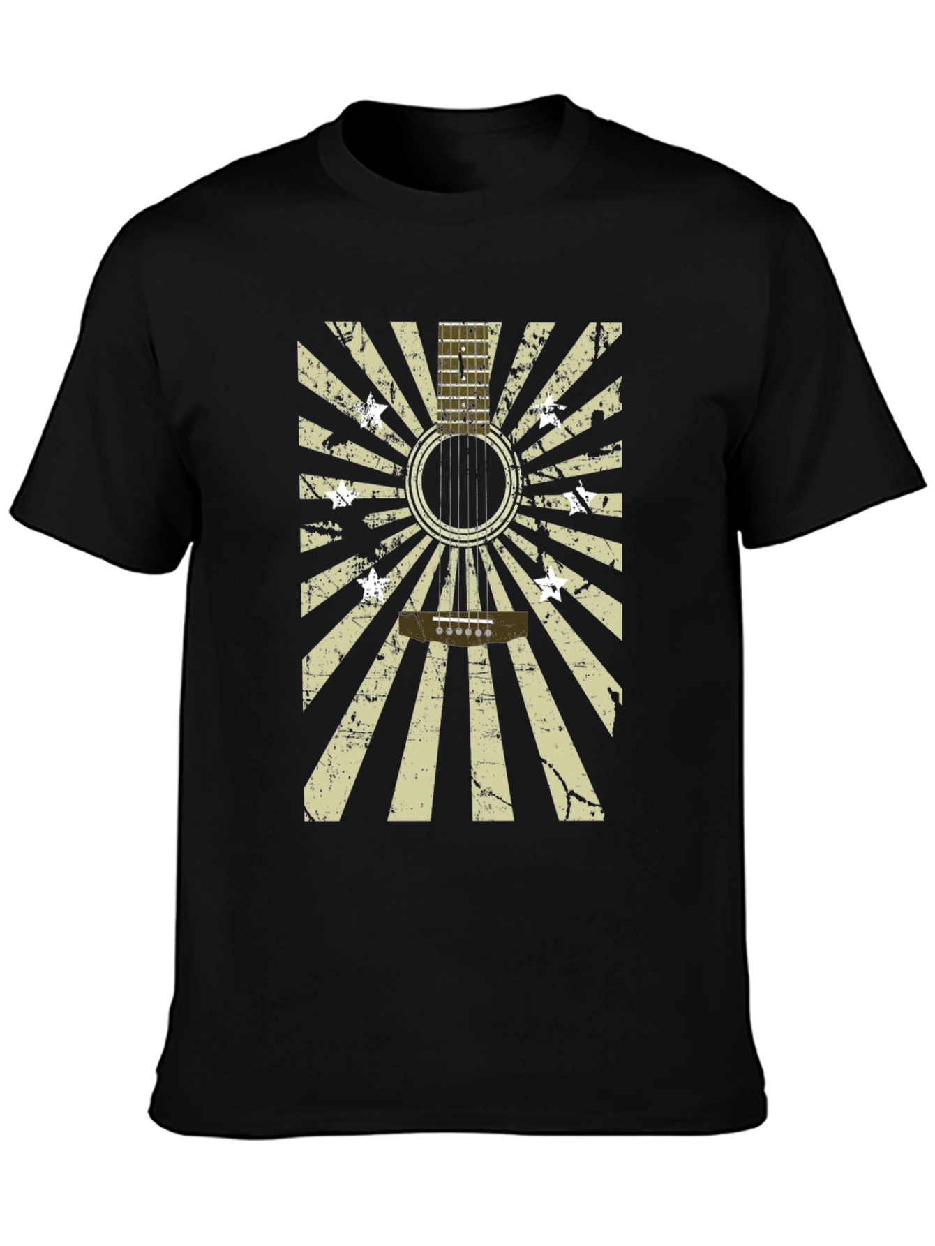 Guitar Burst Graphic T-Shirt - Distressed Design