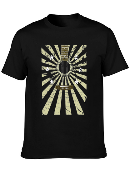 Guitar Burst Graphic T-Shirt - Distressed Design