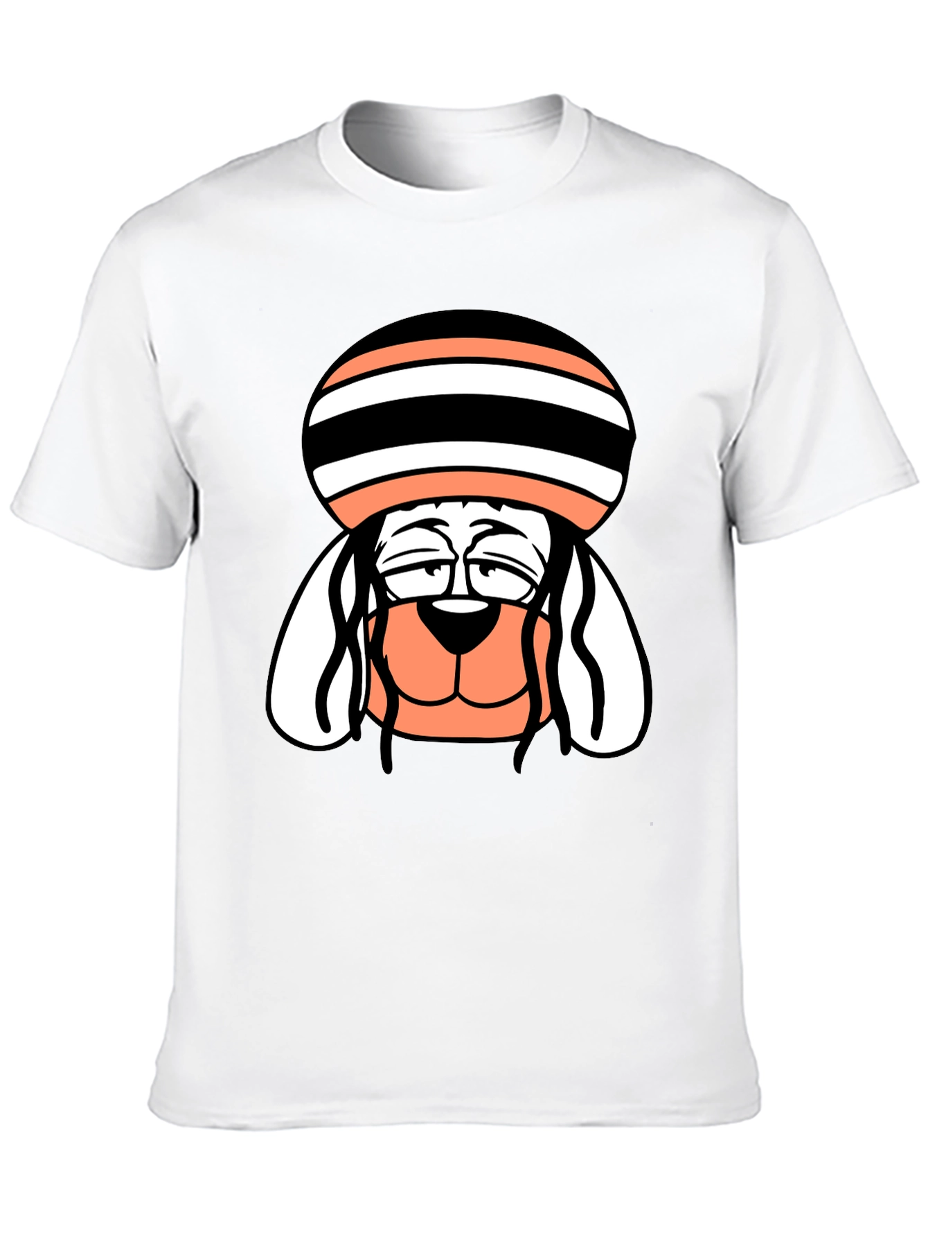 Cool Dog Cartoon Tee - Black Cotton Blend