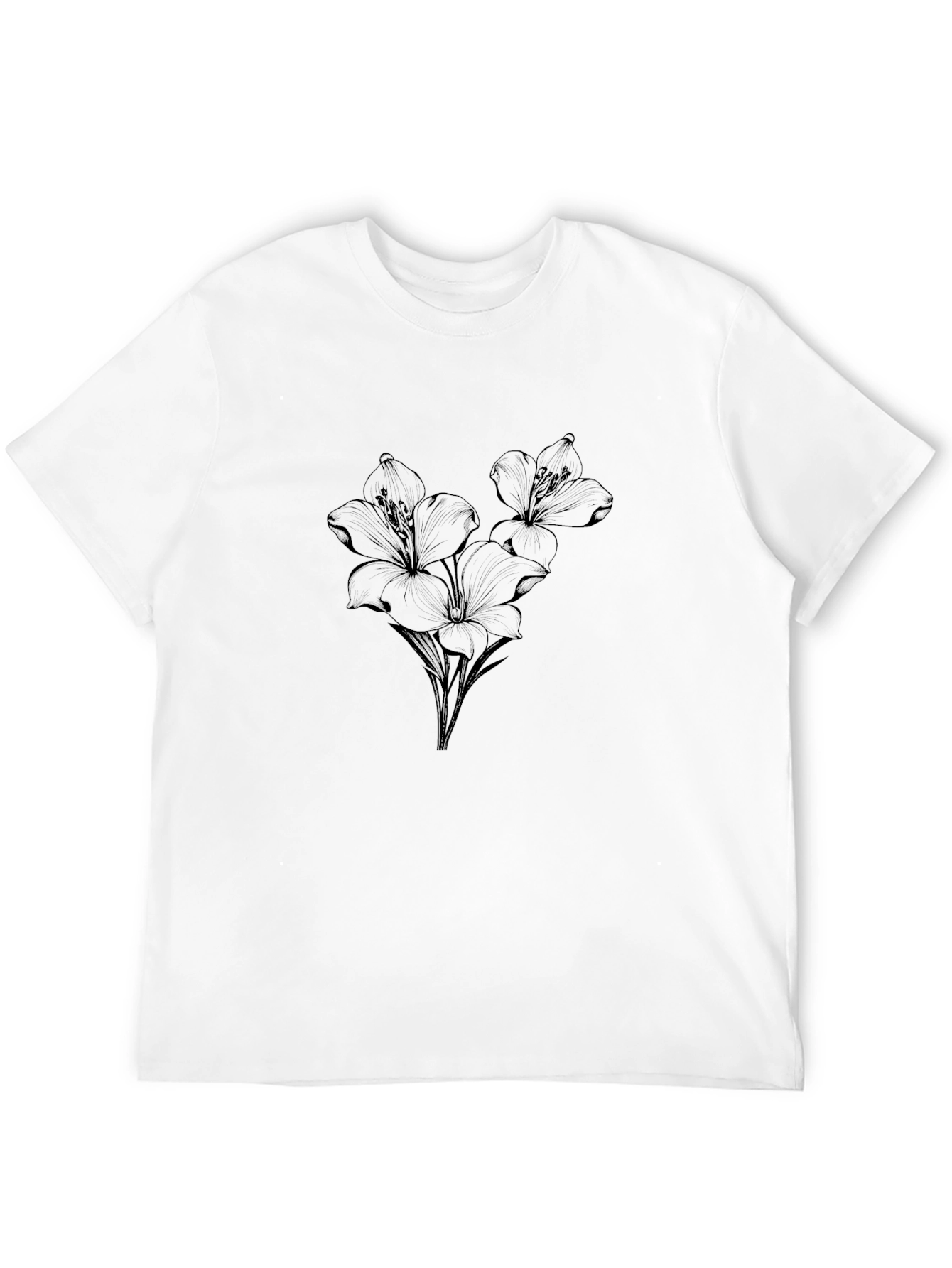 Floral Print Crew Neck T-Shirt - Casual Style
