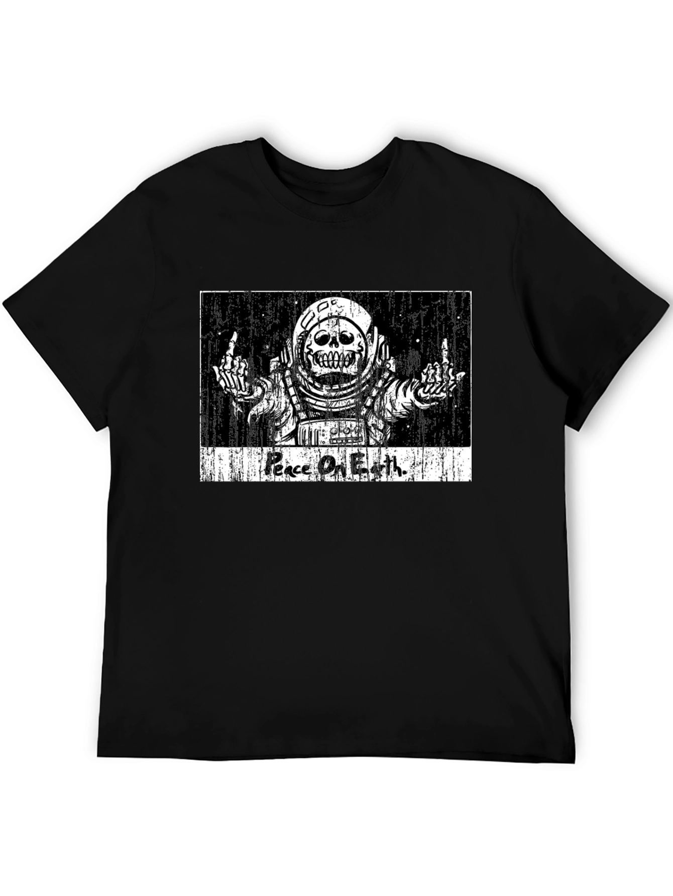 Peace On Earth Skeleton Astronaut Graphic Tee