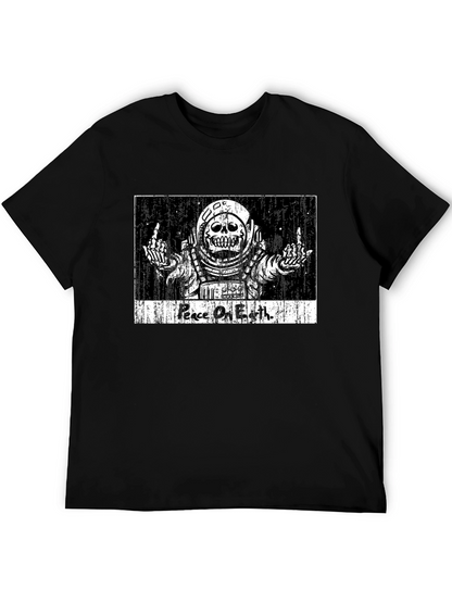 Peace On Earth Skeleton Astronaut Graphic Tee