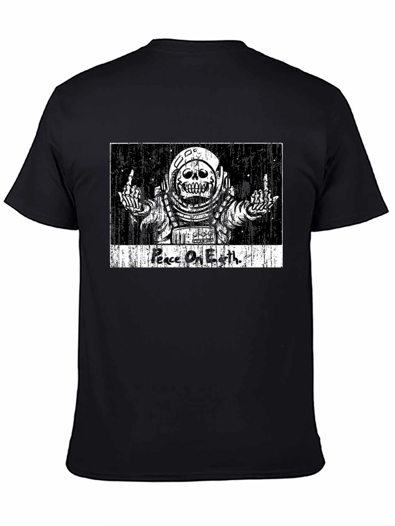 Peace On Earth Skeleton Astronaut Graphic Tee