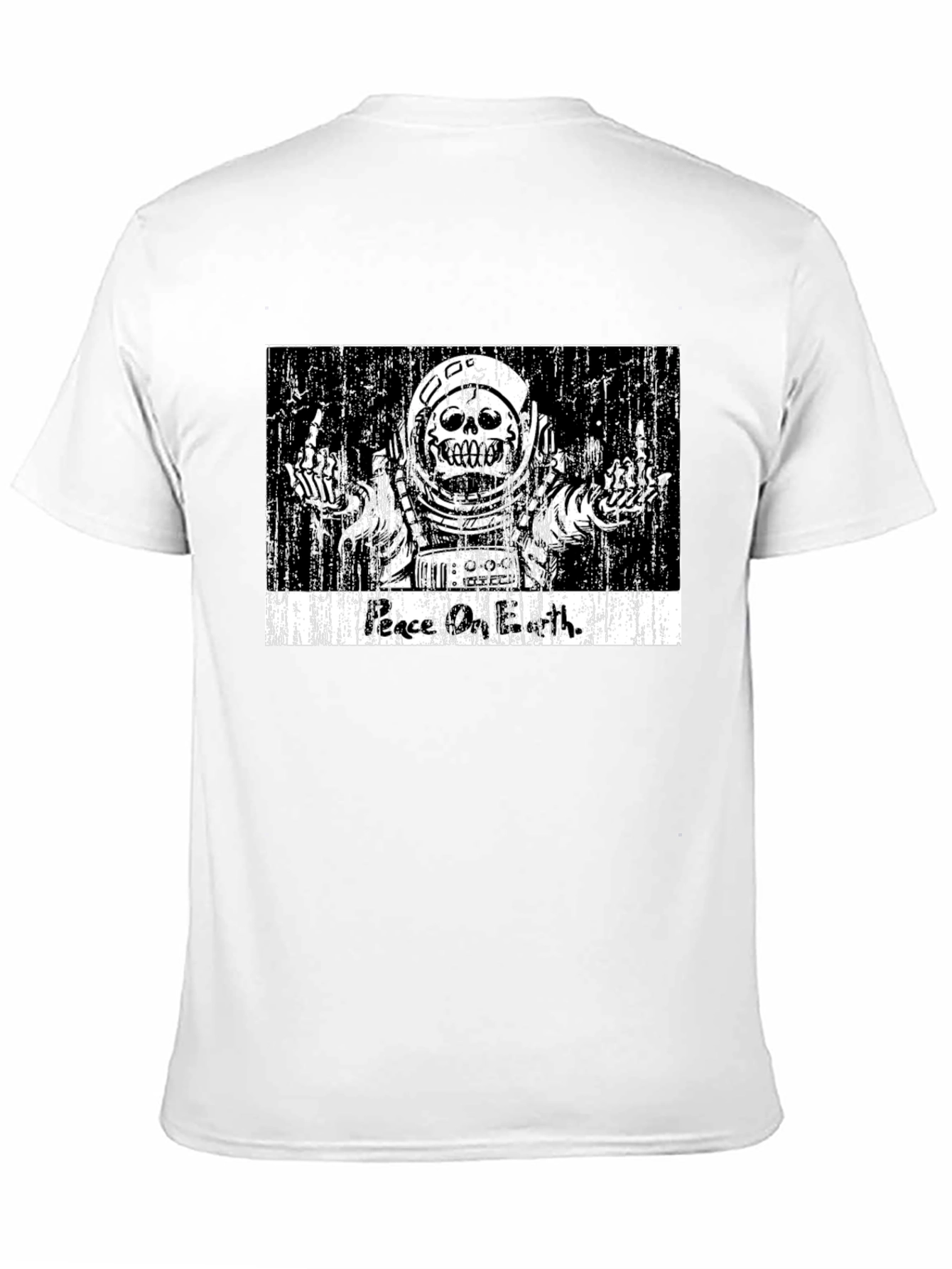 Peace On Earth Skeleton Astronaut Graphic Tee