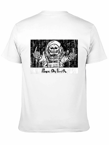Peace On Earth Skeleton Astronaut Graphic Tee