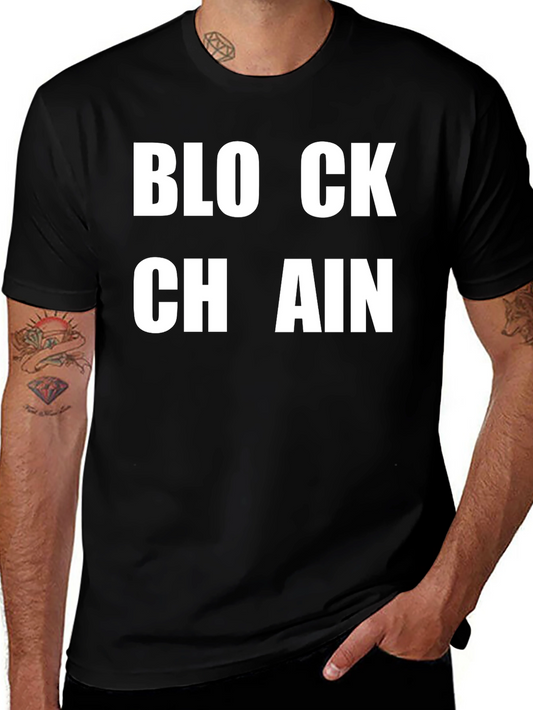 Blockchain Graphic Tee - Black Cotton T-Shirt