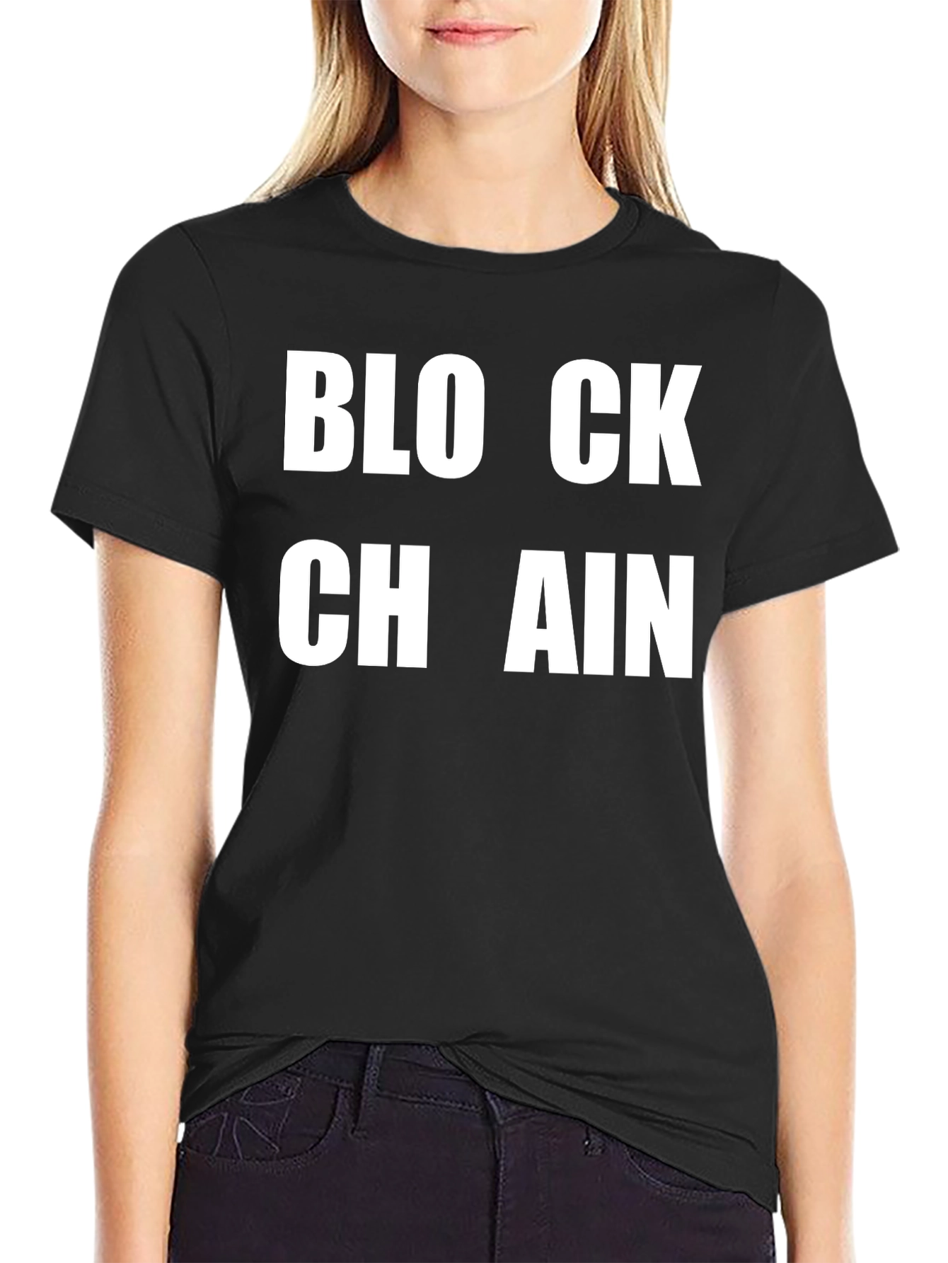 Blockchain Graphic Tee - Black Cotton T-Shirt