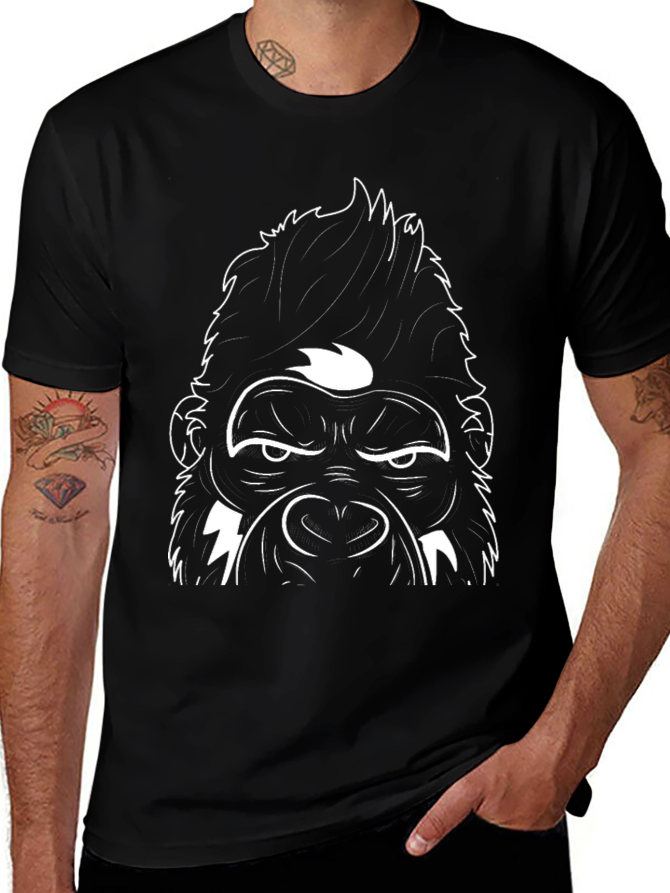 Black Gorilla Graphic Tee - Bold Streetwear Style