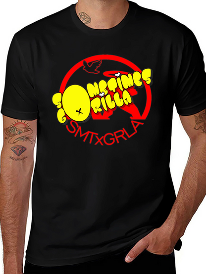 SMTXGRLA Gorillaz Graphic Print Black T-Shirt
