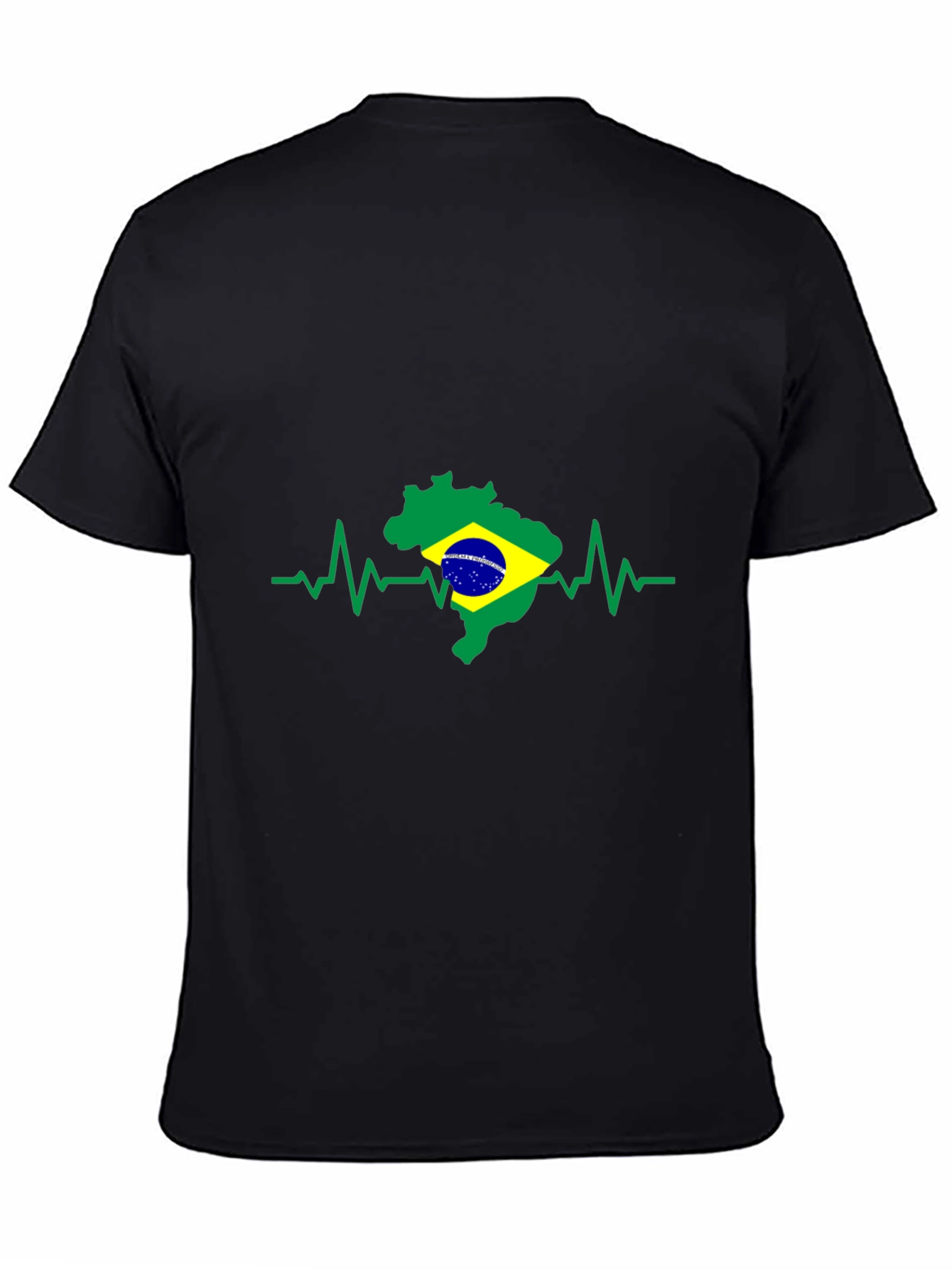 Brazil Flag Heartbeat T-Shirt