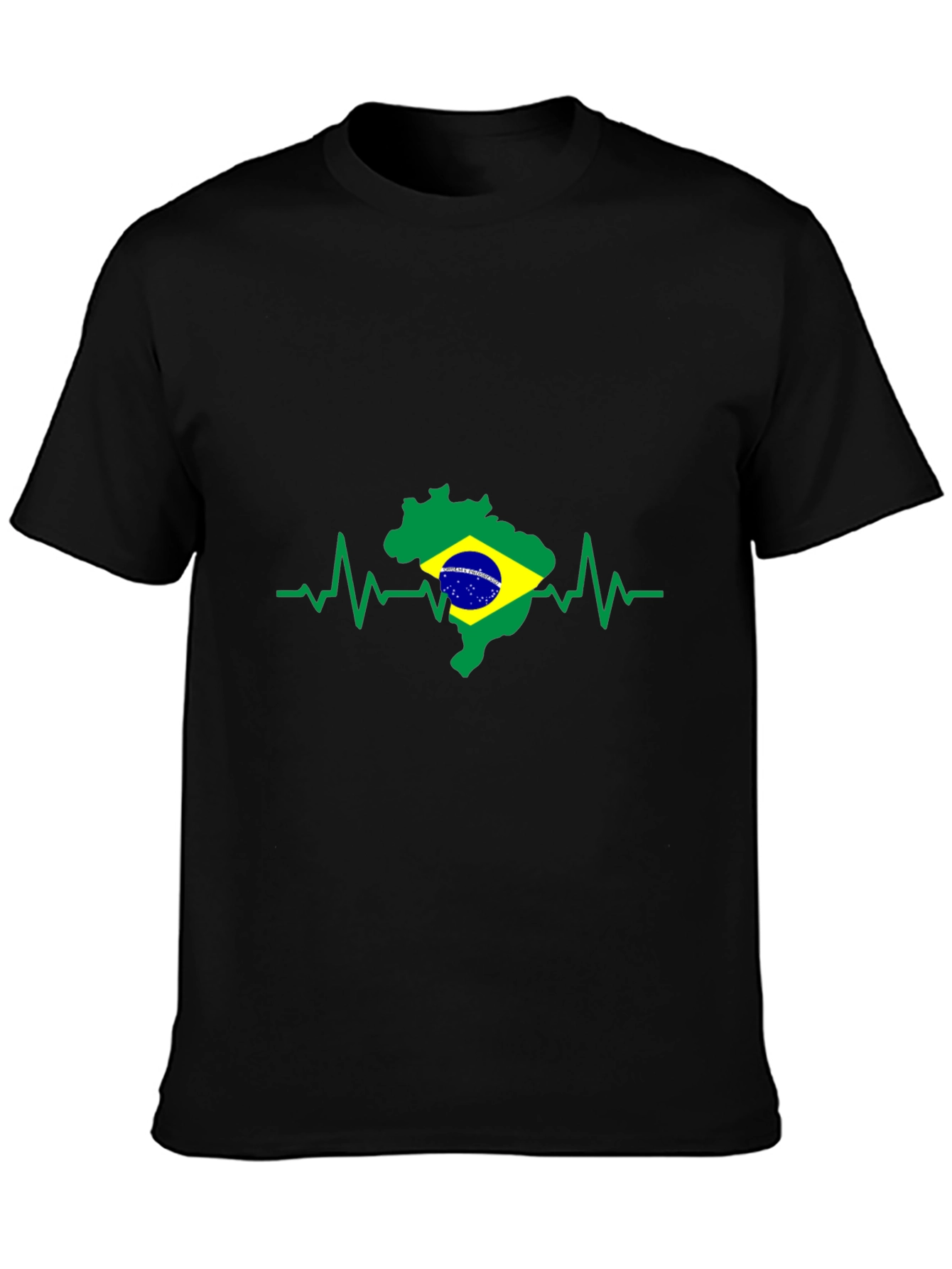 Brazil Flag Heartbeat T-Shirt