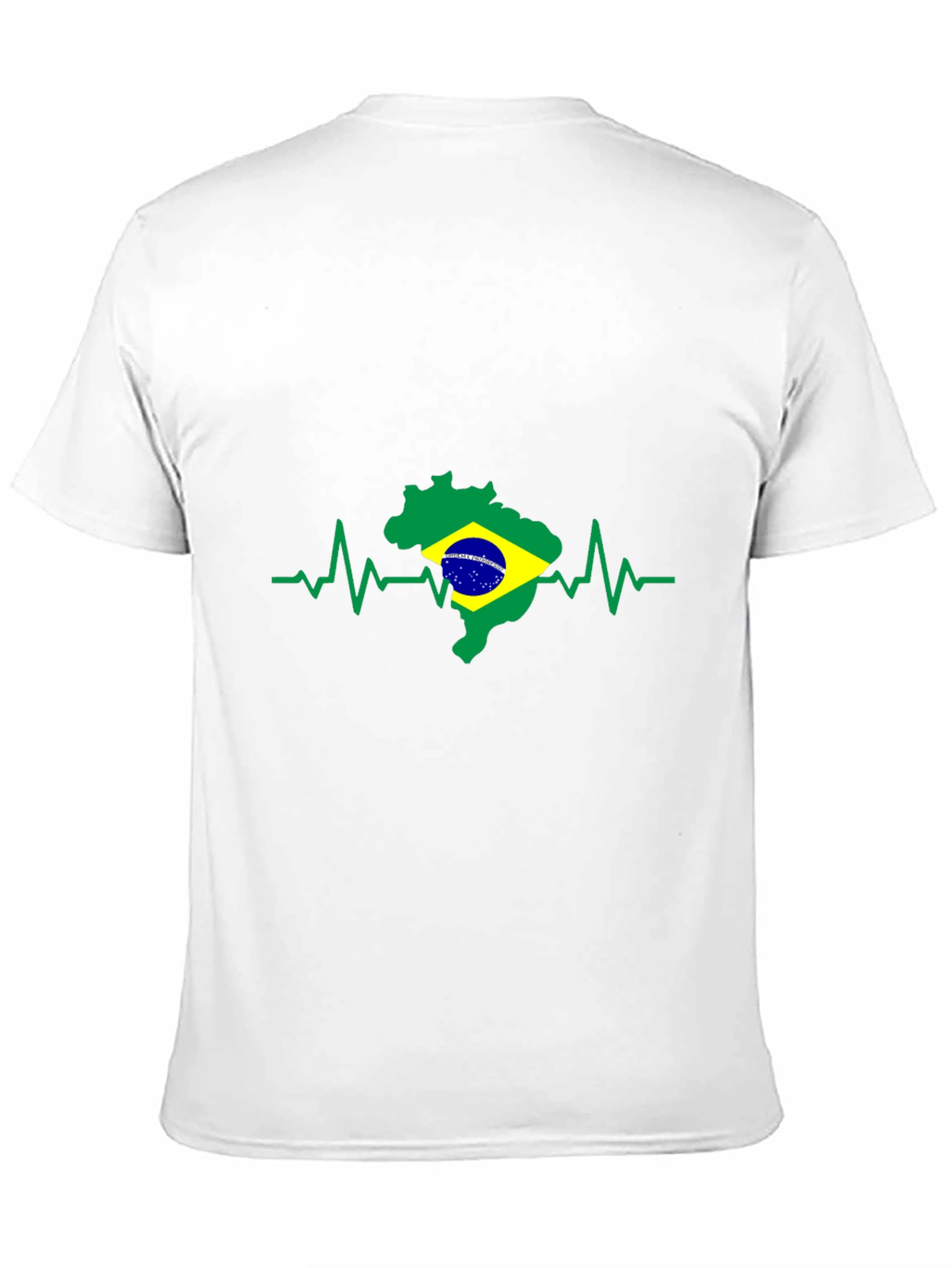 Brazil Flag Heartbeat T-Shirt