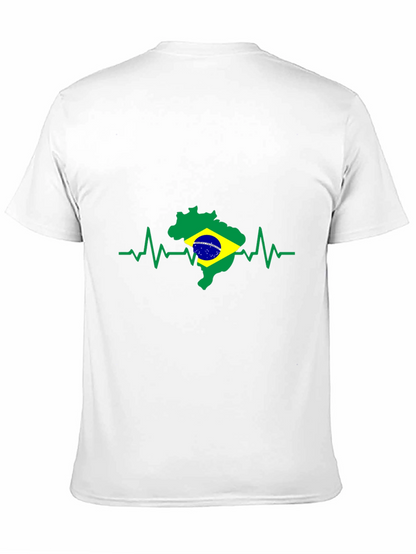 Brazil Flag Heartbeat T-Shirt