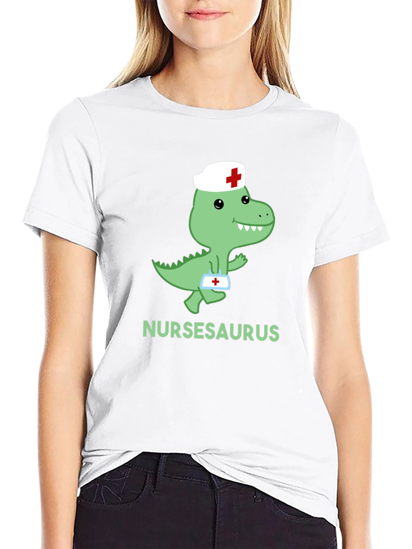 Nursasaurus T-Shirt - Cute Nurse Dino Tee