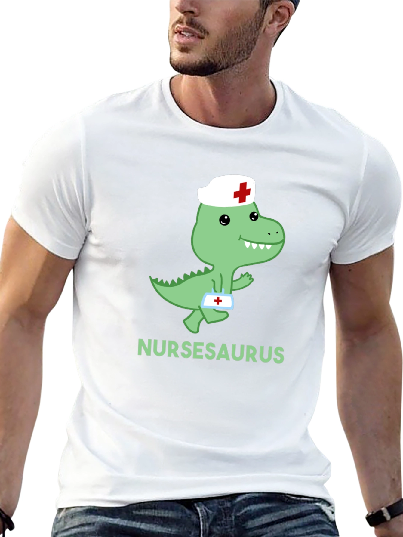 Nursasaurus T-Shirt - Cute Nurse Dino Tee