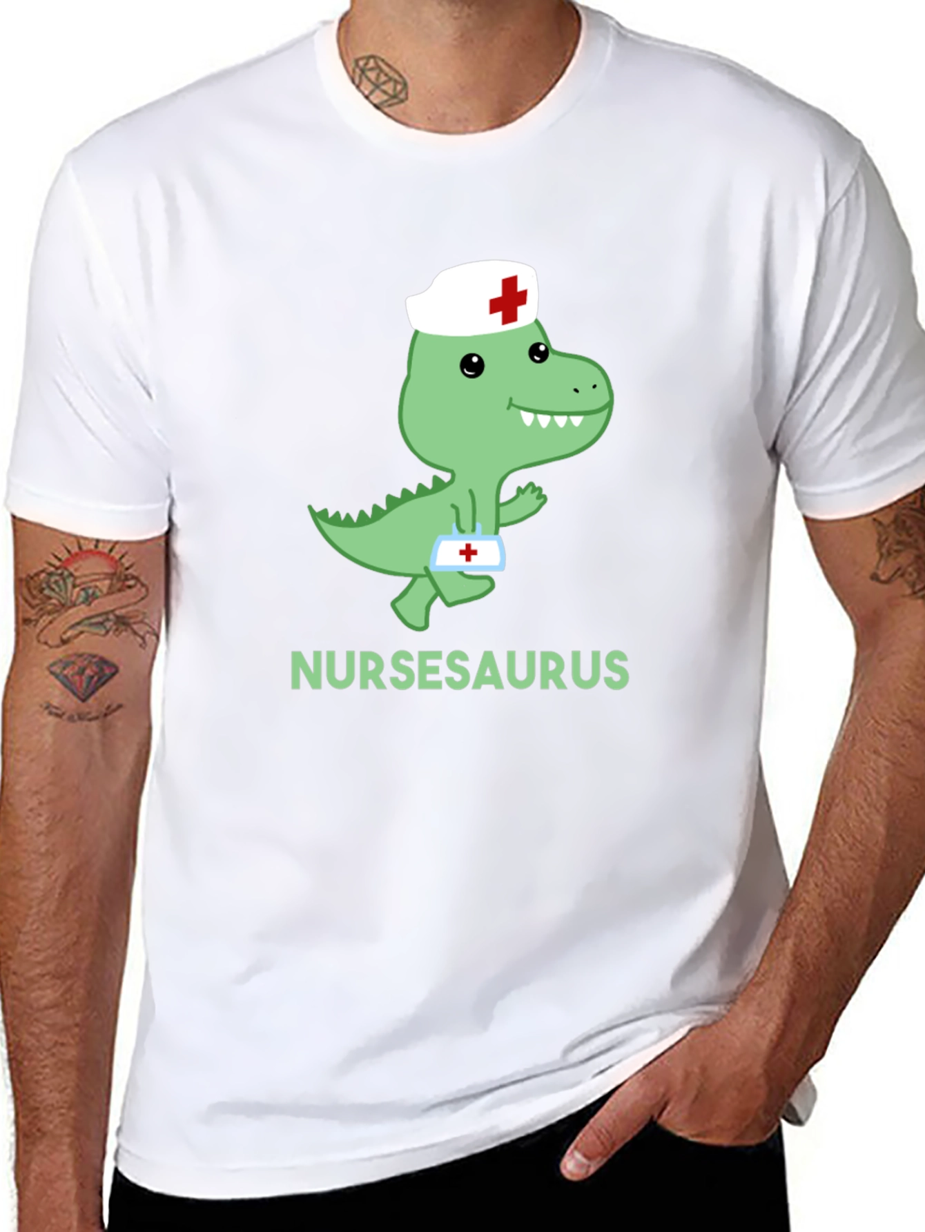 Nursasaurus T-Shirt - Cute Nurse Dino Tee