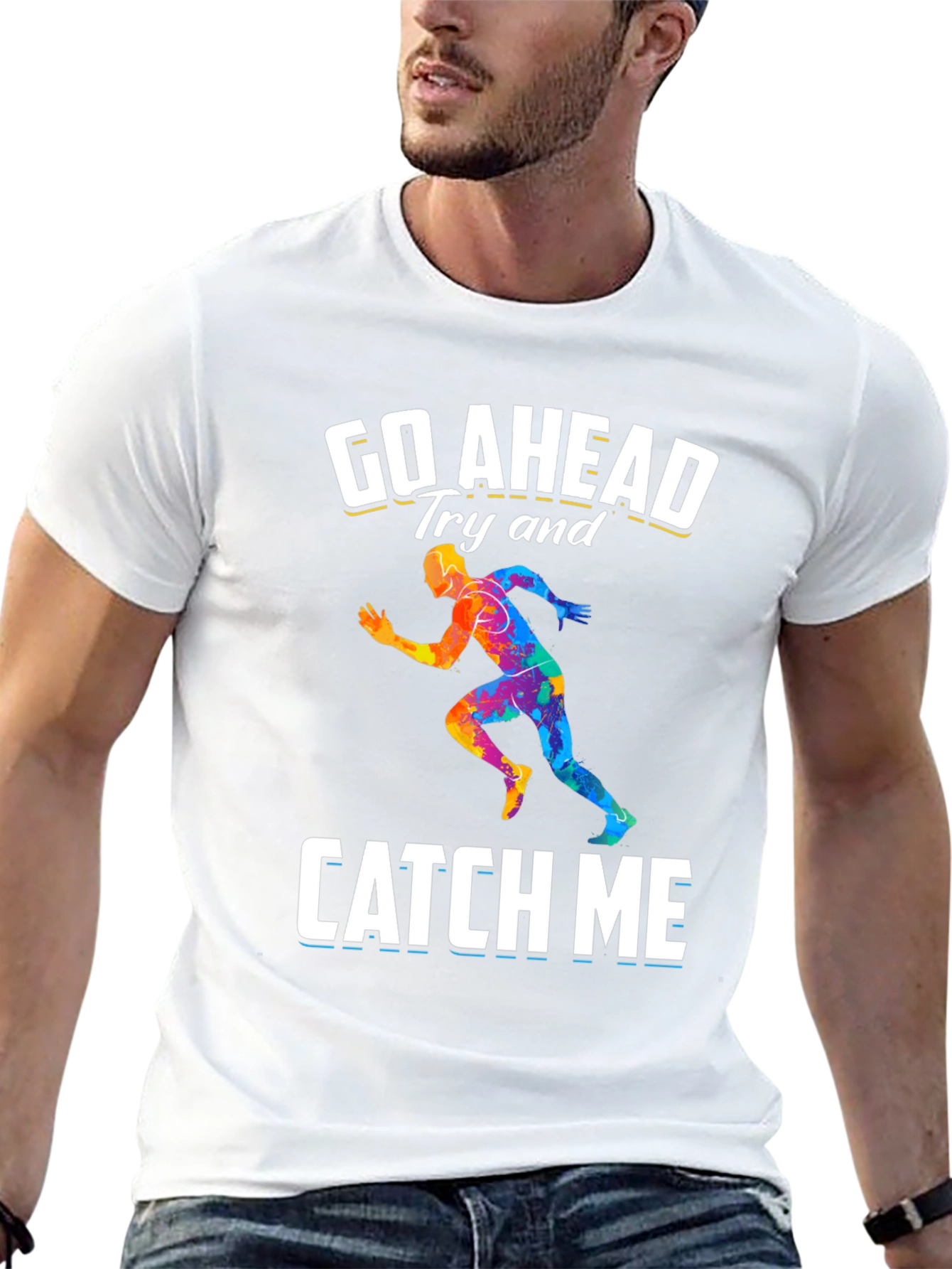 Go Ahead Catch Me Runner Graphic T-Shirt