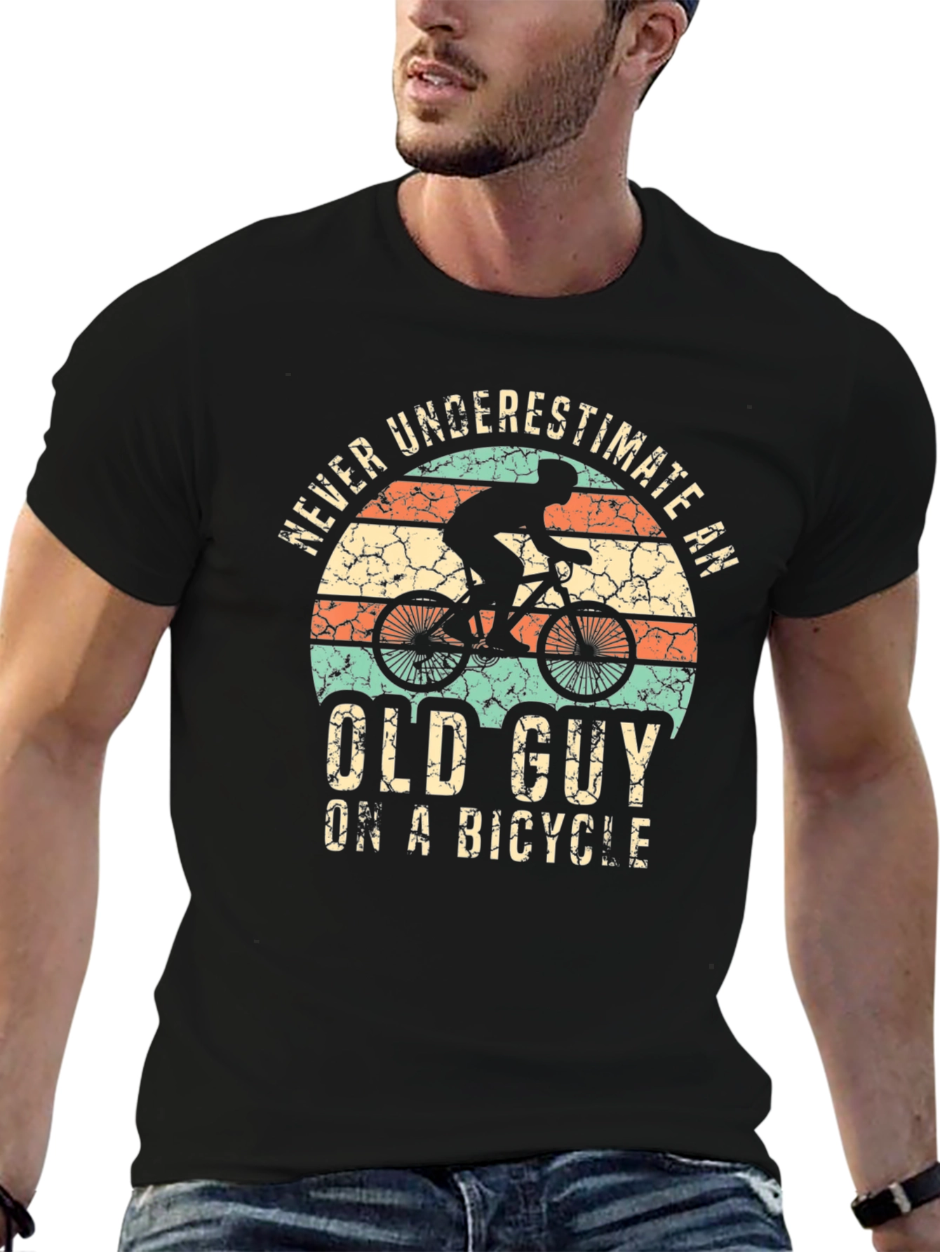 Never Underestimate Old Guy on a Bicycle T-Shirt