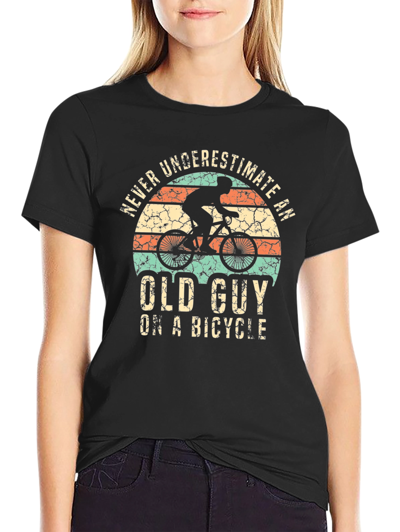 Never Underestimate Old Guy on a Bicycle T-Shirt