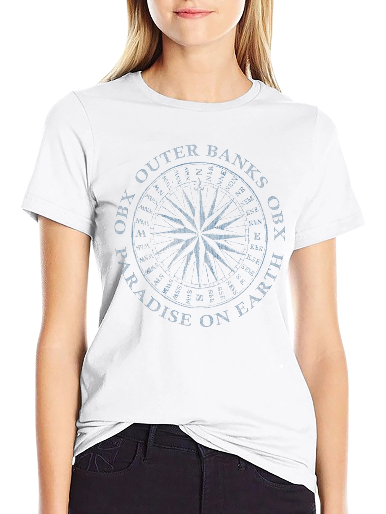 OBX Outer Banks Compass Black T-Shirt