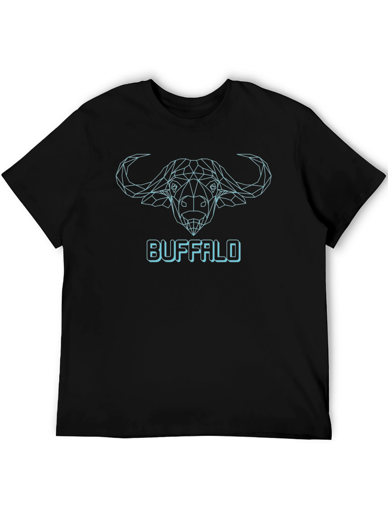 Geometric Buffalo Graphic T-Shirt - Black