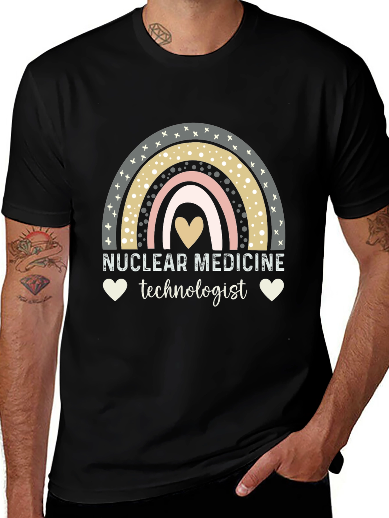 Nuclear Medicine Technologist T-Shirt Rainbow Heart