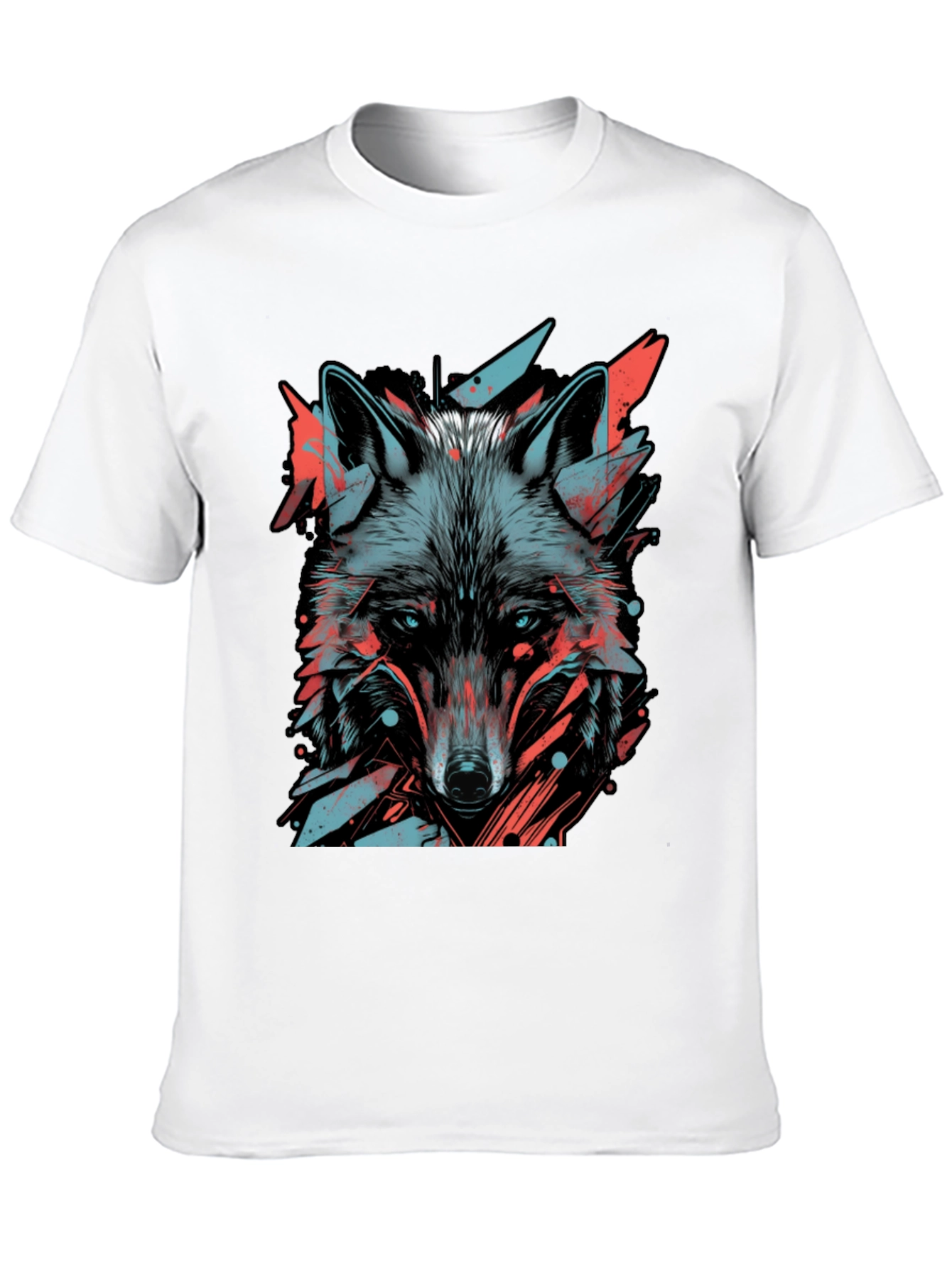 Abstract Wolf Graphic Tee - Modern Style