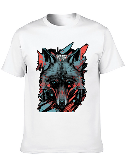 Abstract Wolf Graphic Tee - Modern Style