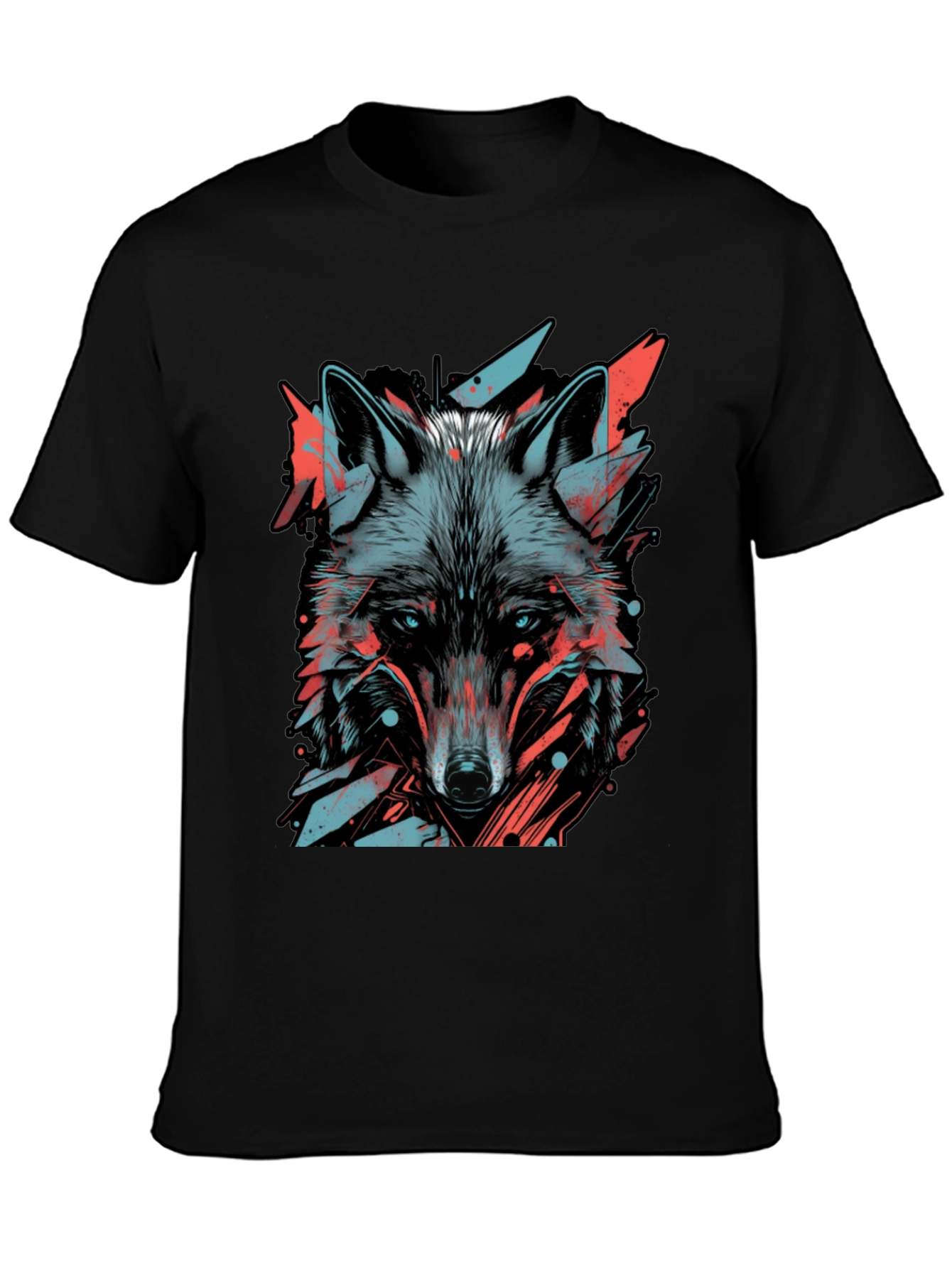 Abstract Wolf Graphic Tee - Modern Style