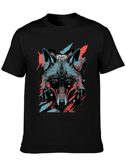 Abstract Wolf Graphic Tee - Modern Style