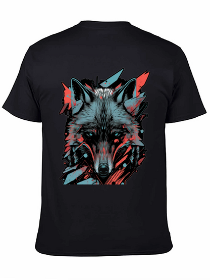 Abstract Wolf Graphic Tee - Modern Style