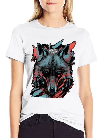 Abstract Wolf Graphic Tee - Modern Style