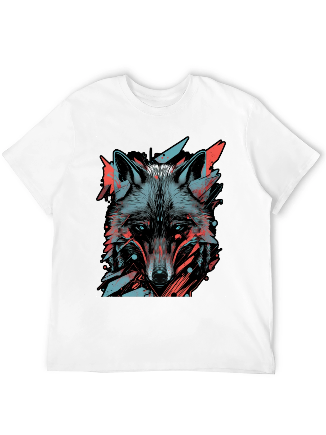 Abstract Wolf Graphic Tee - Modern Style