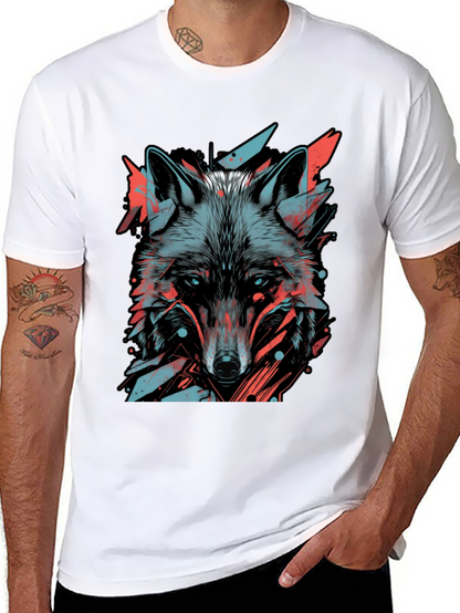 Abstract Wolf Graphic Tee - Modern Style