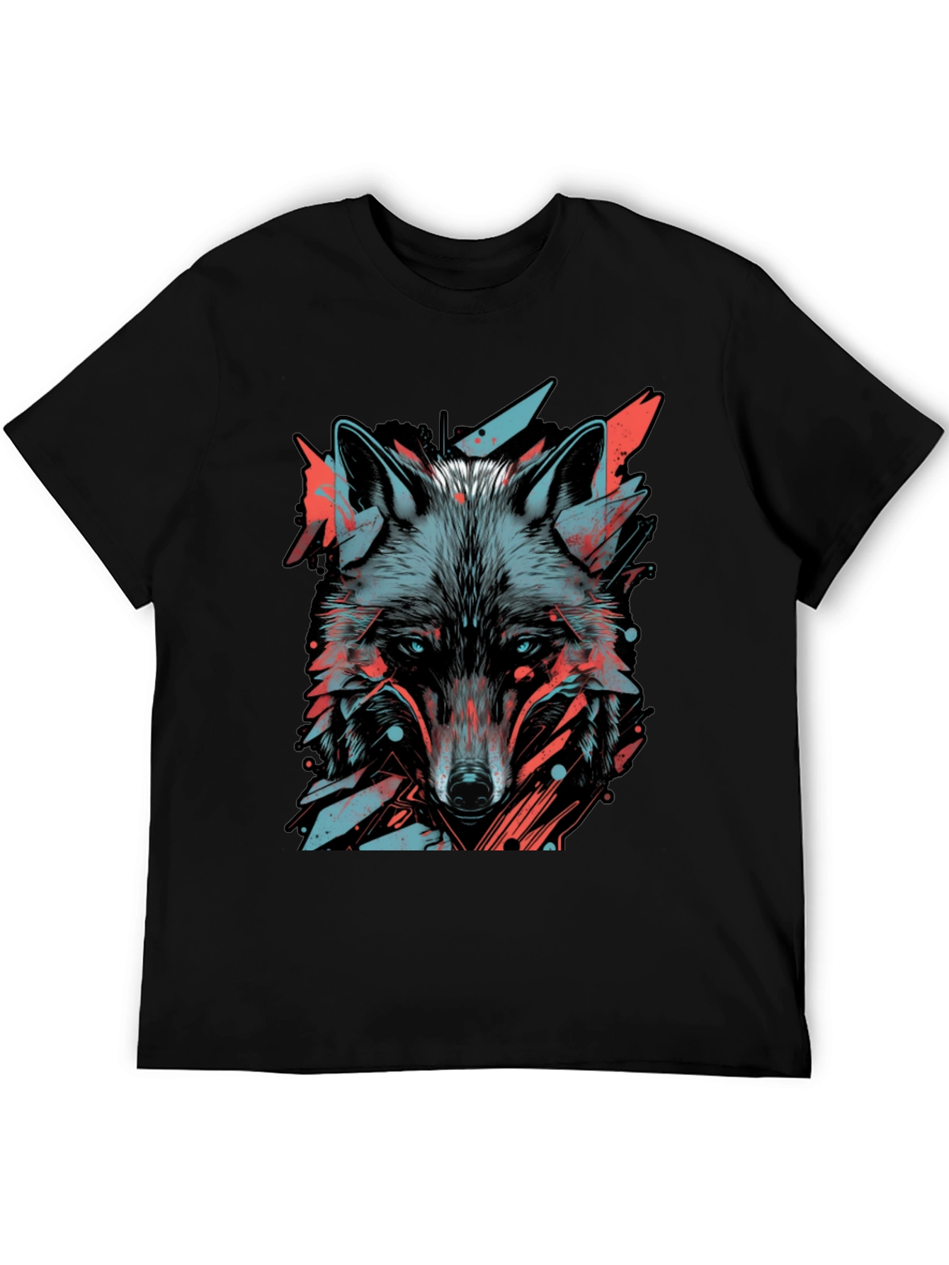Abstract Wolf Graphic Tee - Modern Style