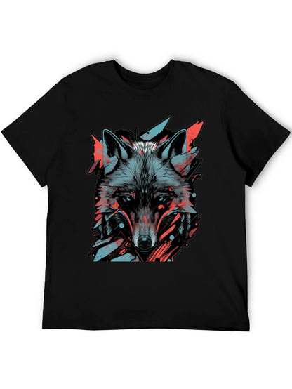 Abstract Wolf Graphic Tee - Modern Style