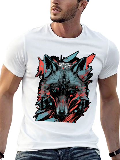Abstract Wolf Graphic Tee - Modern Style