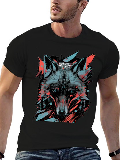 Abstract Wolf Graphic Tee - Modern Style