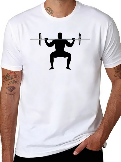 Weightlifter Squat Silhouette Black T-Shirt