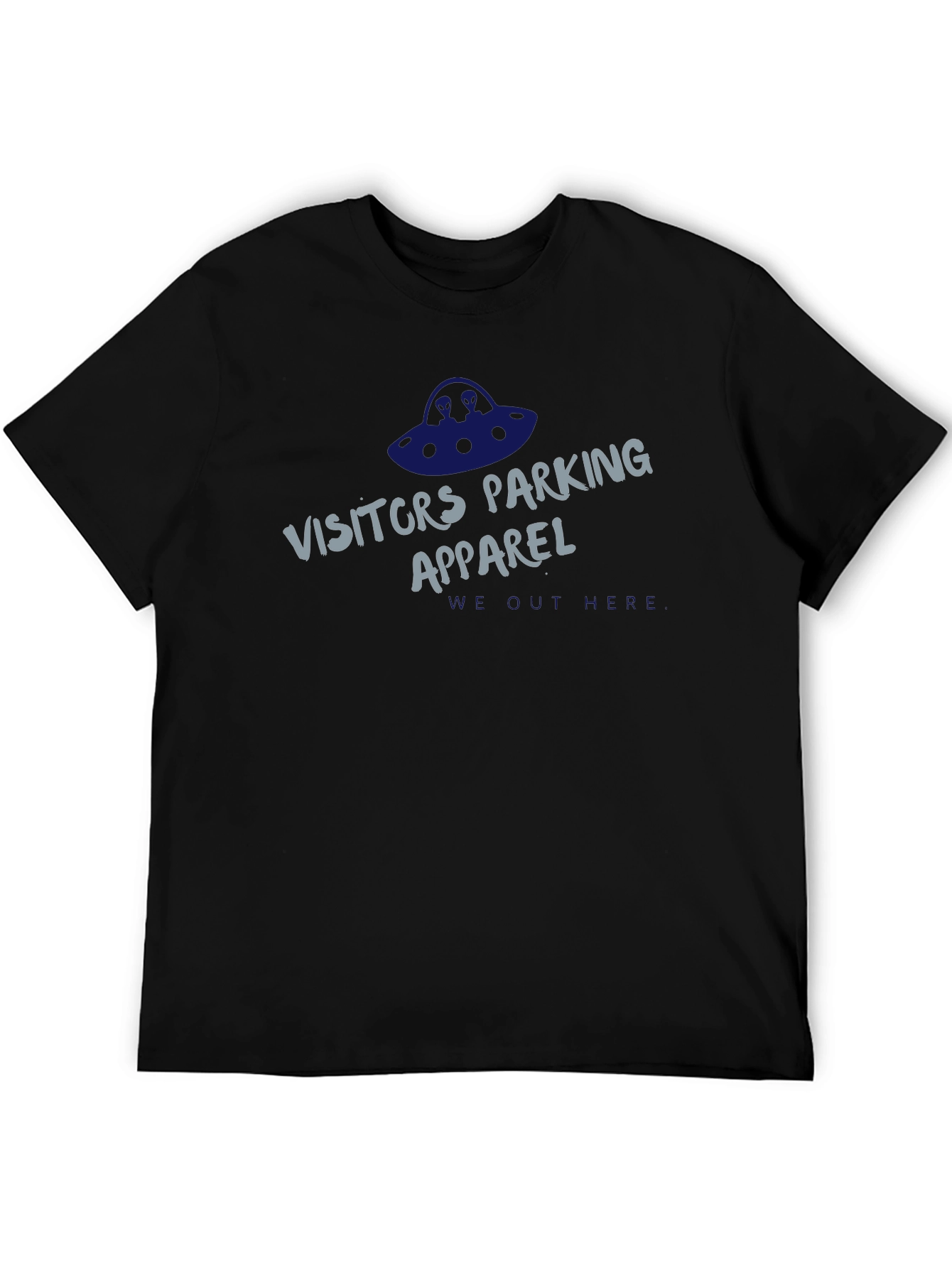 Visitors Parking Apparel Black Graphic T-Shirt