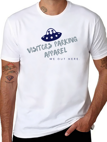 Visitors Parking Apparel Black Graphic T-Shirt