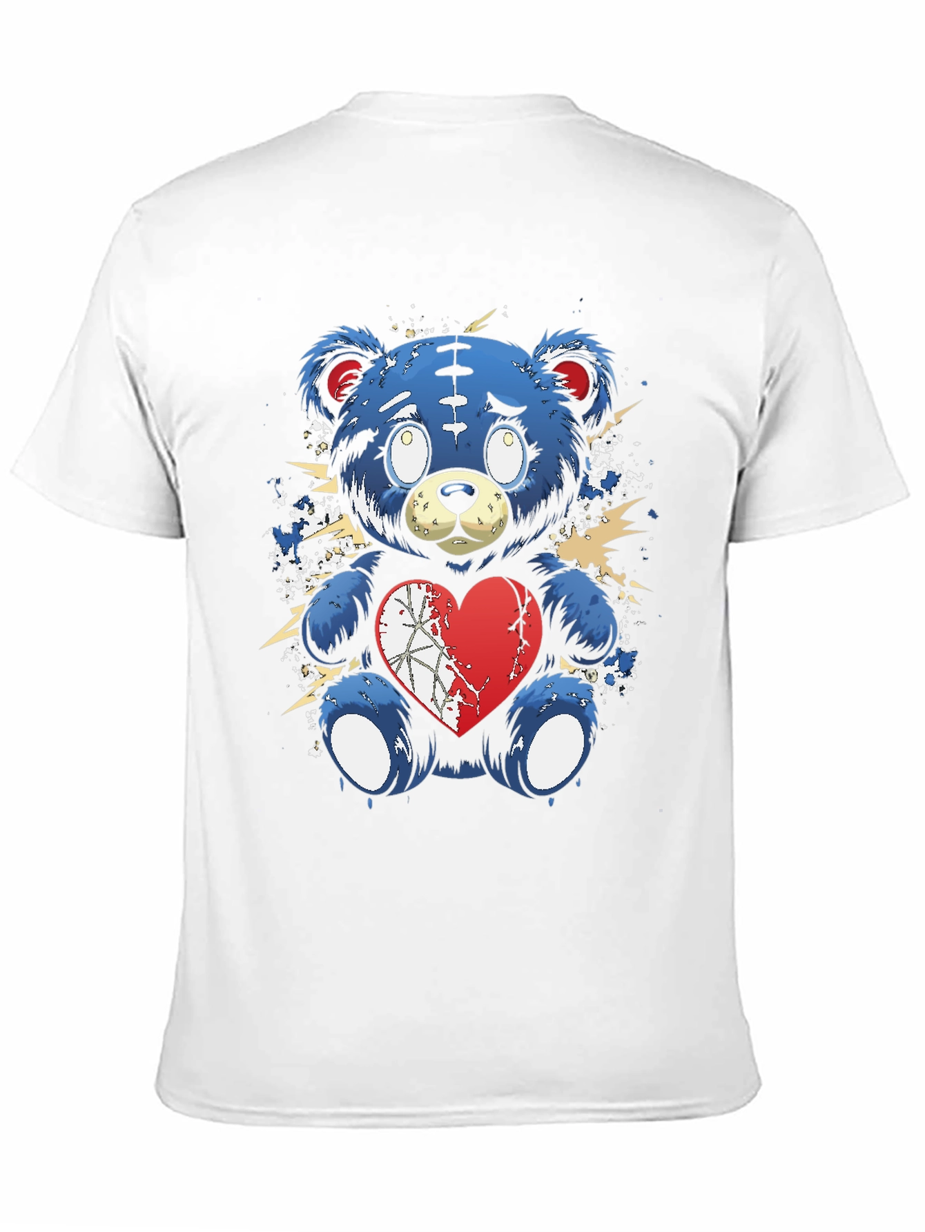 Broken Heart Teddy Bear Graphic Tee - Black