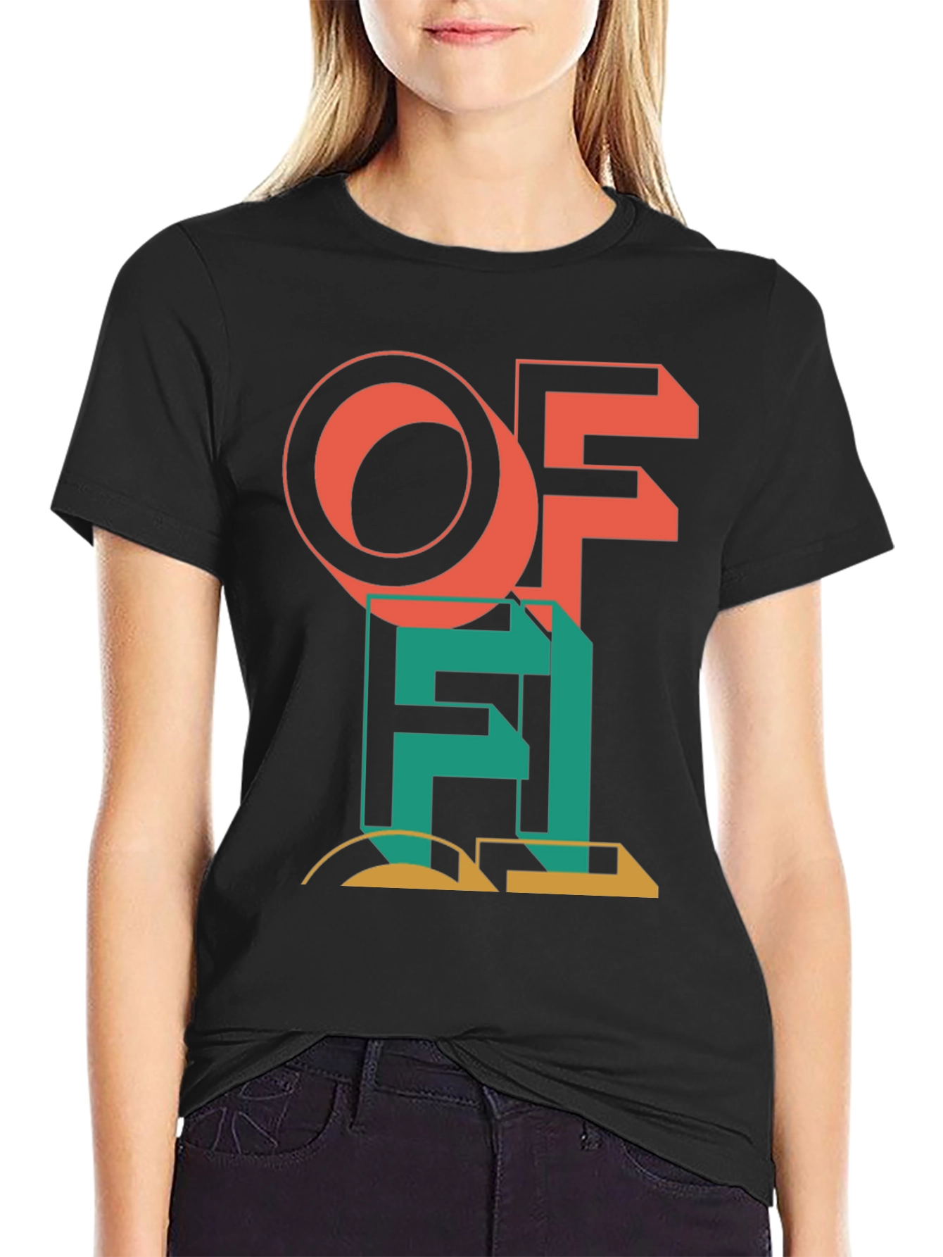 Modern Art Graphic Tee - Black