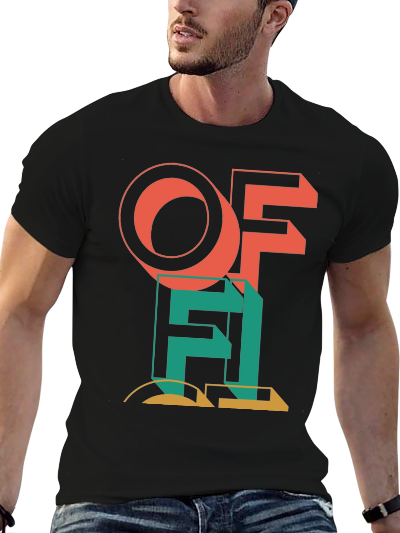 Modern Art Graphic Tee - Black