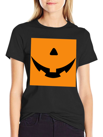 Spooky Pumpkin Face Graphic Tee - Halloween