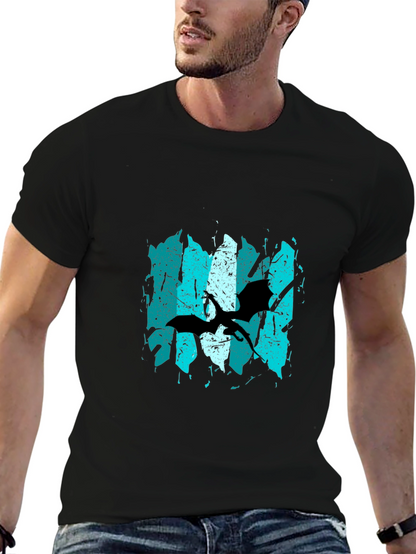 Grunge Pterodactyl Graphic Tee - Black