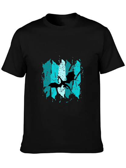 Grunge Pterodactyl Graphic Tee - Black
