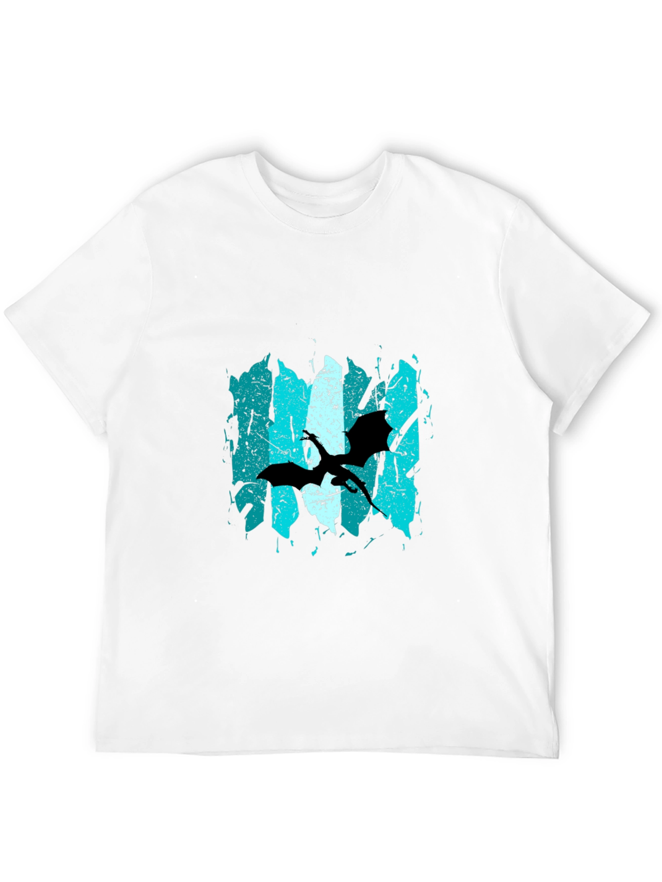 Grunge Pterodactyl Graphic Tee - Black